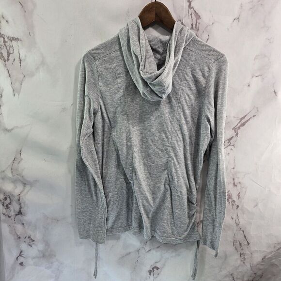 Athleta Hoodie Womens Large Zip Lightweight Shirt Hoodylicious Ruched Roll Up - Picture 6 of 14